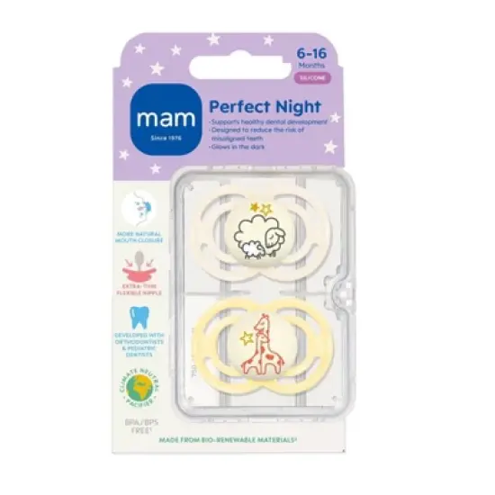 MAM Pacifier Perfect Night 6-16m - 2pk - Boy image {1}