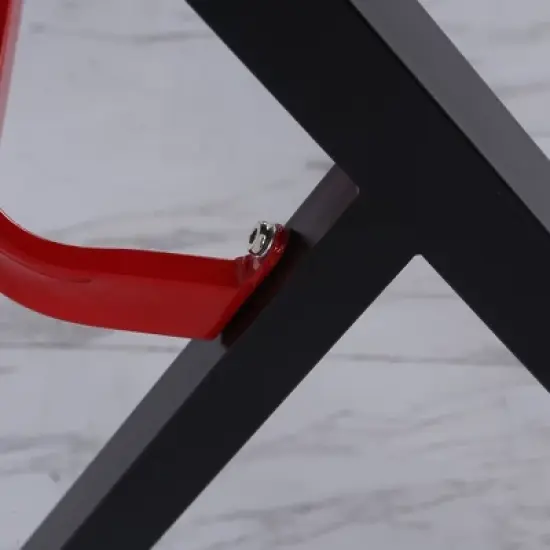 HOMCOM 47 Inch Gaming Desk Racing Computer Desk Home Office Workstation with Elevated Monitor Shelf Rotatable Cup Holder Headphone Hook, Black image {5}