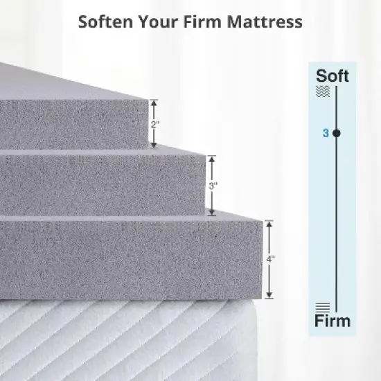 MAYEERTY 2 Inch King Mattress Topper - Gel Memory Foam, Cooling Double Bed Topper for Soft Sleep, Pressure Relief, CertiPUR-US image {6}