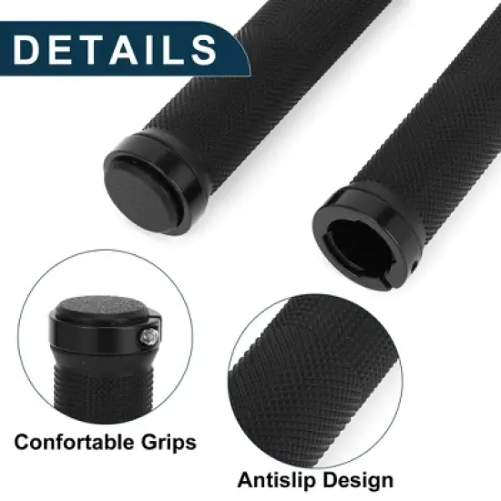 Unique Bargains Bike Handlebar Grips Covers 5.12" Black 1 Set image {3}