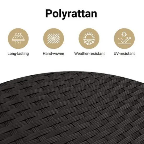 vidaXL Patio Sofa with Cushions - 4-Seater Outdoor Furniture Black Poly Rattan - Modular Design with Washable Covers image {9}