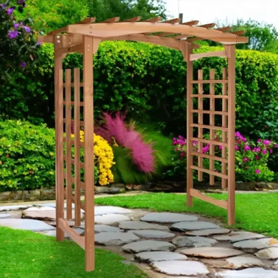 All Things Cedar Pagoda Arbor Garden Arch Trellis for Climbing Plants, Transform Garden or Patio Spaces, Made from Premium Western Red Cedar image {5}