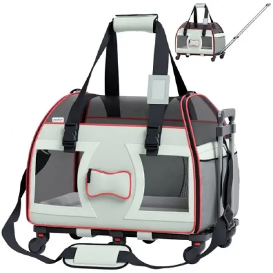 Airline Compliant Pet Carrier With Wheels And Telescopic Handle image {10}