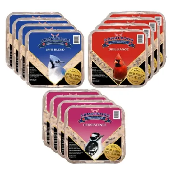 Armstrong Wild Bird Food Royal Jubilee Variety Suet Cake Multi-Pack, 10.6oz (Pack of 12) image {1}