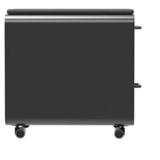 Monoprice Round Corner 2-Drawer File Cabinet - Black, Lockable With Seat Cushion - Workstream Collection image {3}