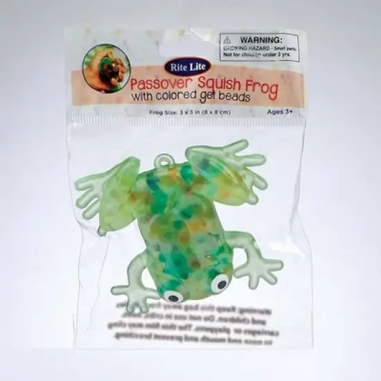 Rite Lite 3" Passover Colored Gel Beads Squish Frog - Green image {1}