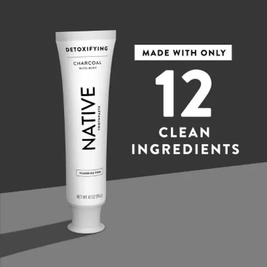 Native Premium Detoxifying Charcoal with Mint Fluoride Free Toothpaste - 4.1oz image {4}