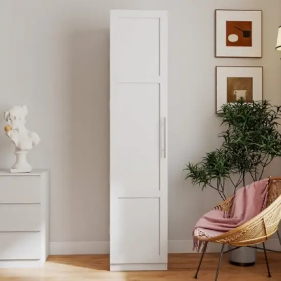 MOEPISY Kitchen Pantry Cabinet, White Freestanding Buffet Cupboards Sideboard with Doors & Shelves image {1}