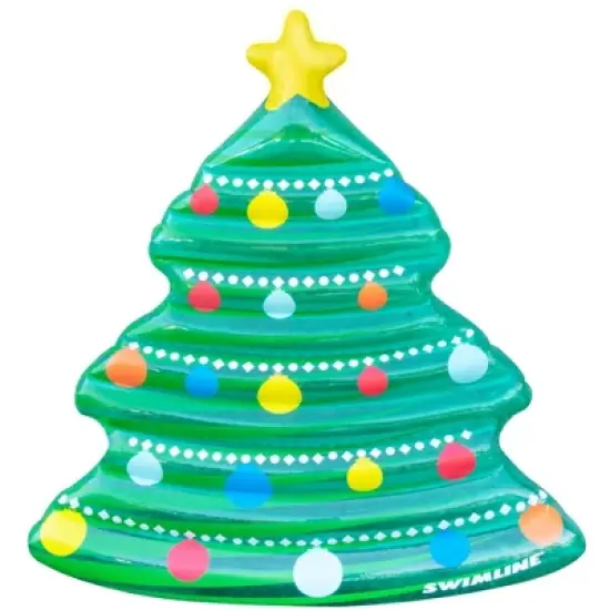 Swimline 70" Christmas Tree Inflatable Pool Mattress Raft image {4}