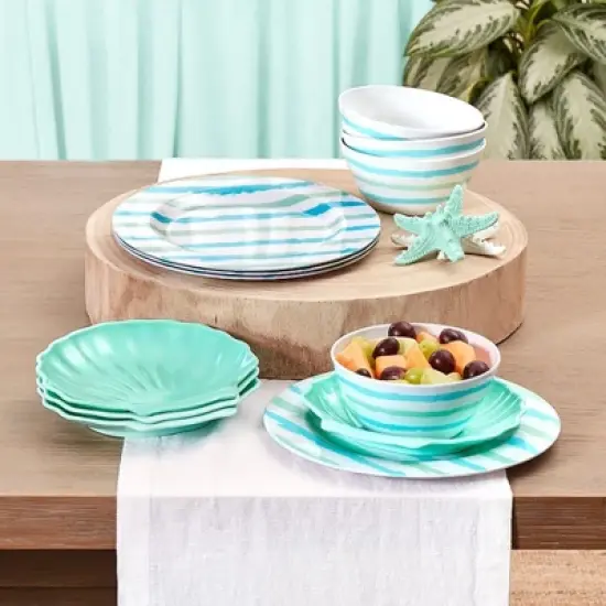 The Lakeside Collection Coastal Melamine Dinnerware image {2}