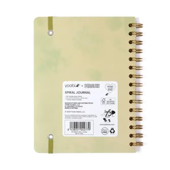 Yoobi 6"x8" Peanuts Journal Spiral with Elastic Band Beagle Scouts, School Supplies image {6}