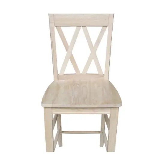 24" Double X Back Counter Height Barstool Unfinished - International Concepts image {6}