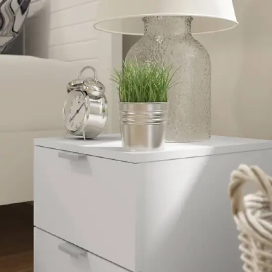Delmar Wood 2 Drawer Nightstand Matte White - Hillsdale Furniture image {9}