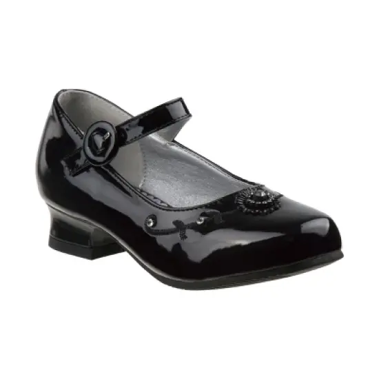 Josmo Girls' Patent Mary Jane Dress Shoes with Adjustable Hook and Loop Closure - Perfect for Weddings, Parties, and Special Occasions (Little Kid) image {7}