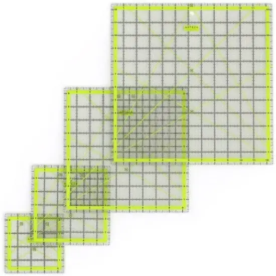 Arteza Acrylic Quilter's Ruler Kit, Non-Slip Rings- 5 Pack image {2}