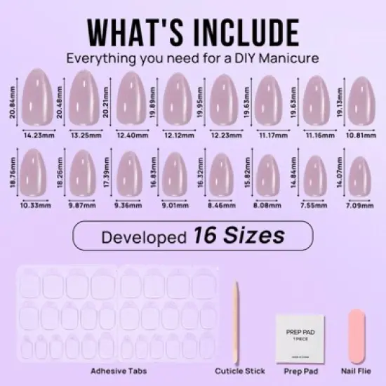 BTArtbox Press-On Nails- Falling Star - S Almond - 32ct image {3}