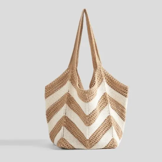 Women's Beach Striped Beige Tote Bag - Cupshe image {1}