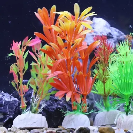 Unique Bargains Aquarium Plants Decor Fish Tank Plant Artificial Aquarium Plants 10 Pcs image {4}