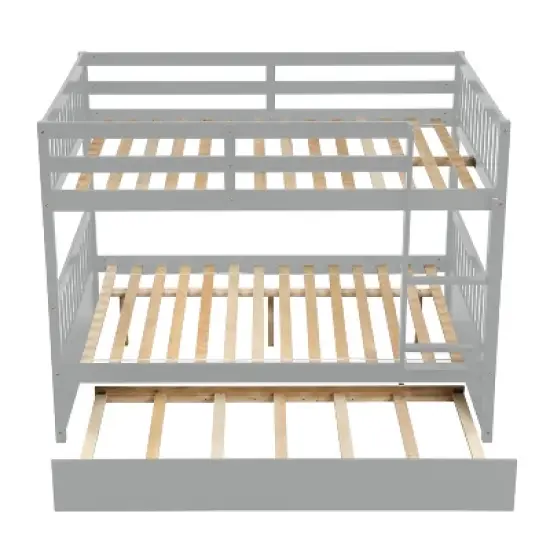 Full Over Full Bunk Bed with Trundle Bed and Ladder-ModernLuxe image {4}