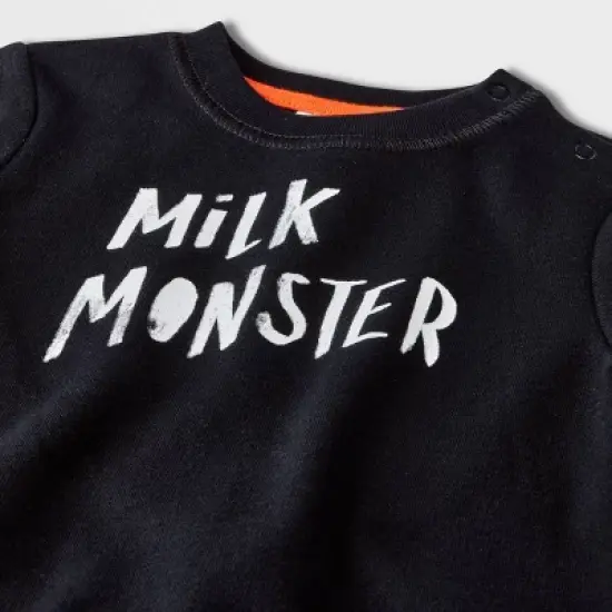 Baby 2pc Milk Monster Long Sleeve Top & Bottom Set - Halloween - Cat & Jack&trade; Black image {2}