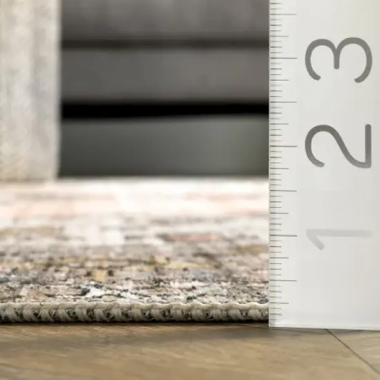 nuLOOM Gracie Distressed Medallion Machine Washable Area Rug image {2}