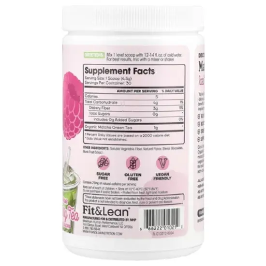 Fit & Lean Matcha Amore Iced Tea, Raspberry Tea, 4.8 oz (135 g) image {1}