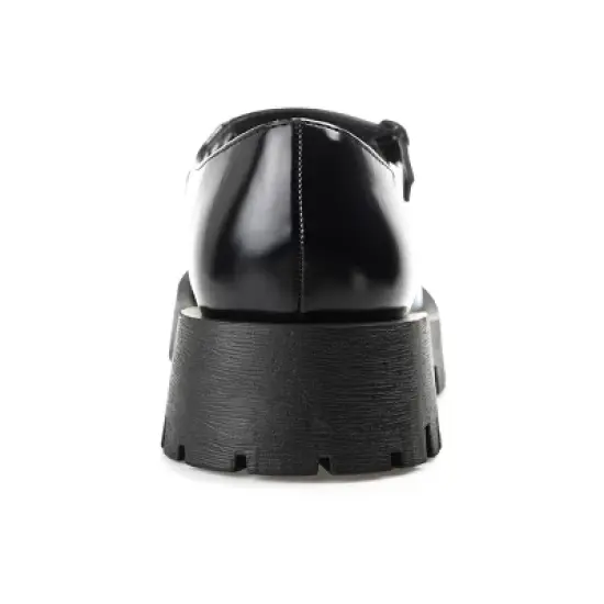 Journee Collection Womens Kamie Mary Jane Round Toe Buckle Flats image {2}