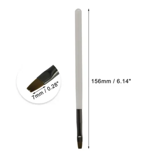 Unique Bargains Flat-mouthed Nail Painting Brushes for Polish Painting Home DIY Clear Gray 1 Pc image {3}