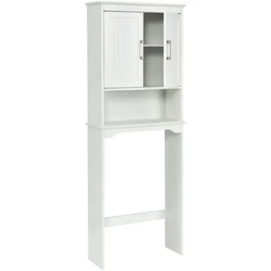 Costway Over The Toilet Space Saver Bathroom Organizer w/ Storage Cabinet & Shelf White image {8}