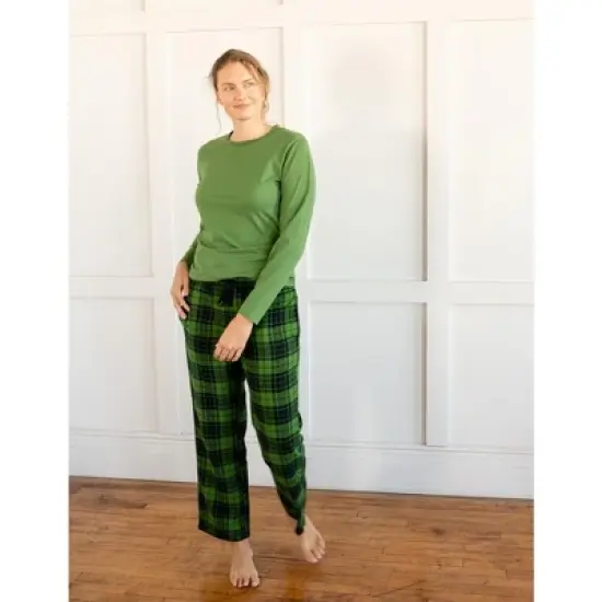 Leveret Womens Cotton Top Flannel Pant Pajamas image {1}