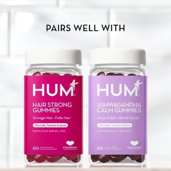 HUM Nutrition Hair Strong Vegan Gummies for Hair Growth + Strength + Thickness - 60ct image {8}