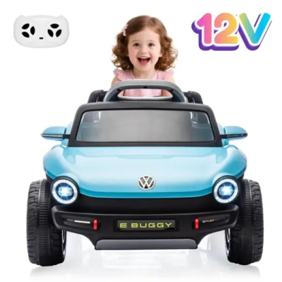 Licensed Volkswagen Beetle Ride-On Car for Kids, 12V Electric Vehicle, 4-Wheeler Toy Car with Remote Control, LED Lights, Music Player image {7}