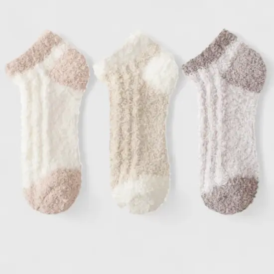 Anna-Kaci Women's 3-Pair Ultra-Soft Fuzzy Ankle Socks with Cozy Textured Design US 5&ndash;10 image {5}
