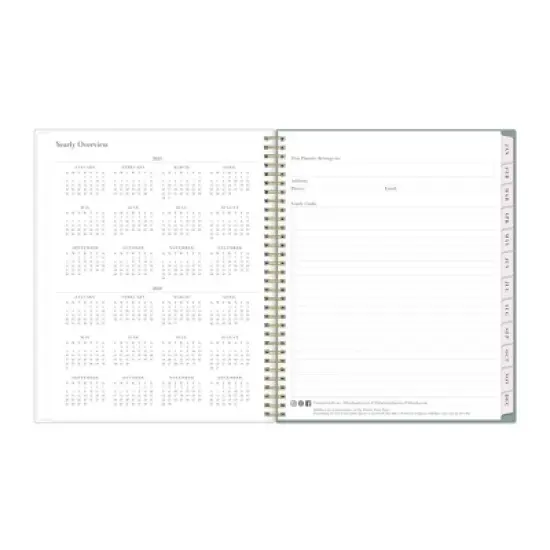 Blue Sky Rachel Parcell 2025-2026 Weekly/Monthly Wirebound Planner 8.5"x11" Clear Cover Cosmic Sea Mist image {7}