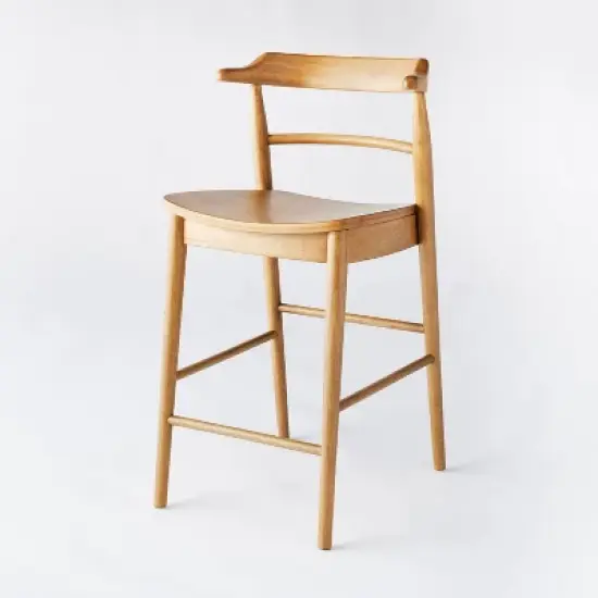 Kaysville Curved Back Wood Counter Height Barstool - Threshold&trade; designed with Studio McGee image {7}
