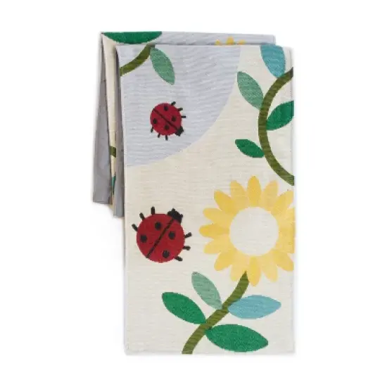 Multicolor Floral Fabric Classroom Table Runner with Leaves - 64" Long Nature Themed Table and Shelf Runner image {3}