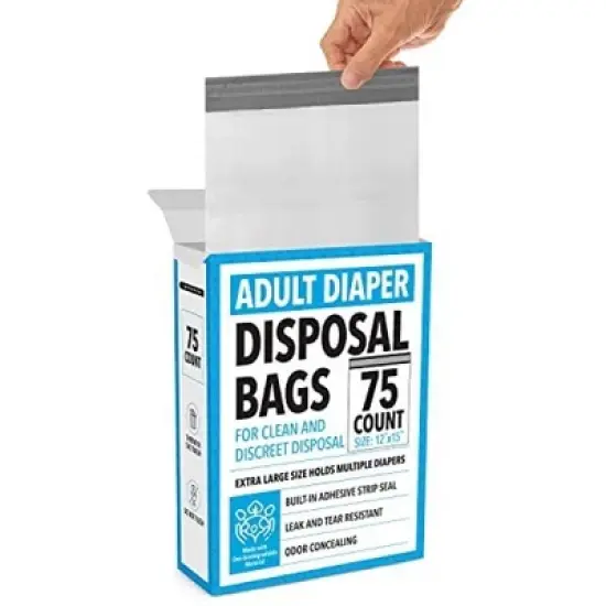 Impresa Extra Large Adult Diaper Disposal Bags - 75 Pack - FSA / HSA Eligible - Extra Thick (12 x 15 In) image {8}