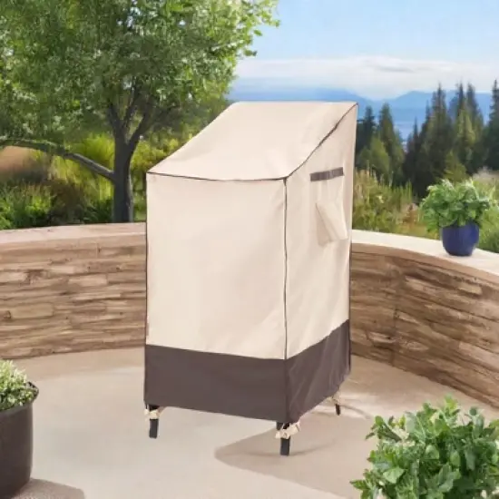 2025 Edition Waterproof Outdoor Patio Stackable Chair Cover - Beige+Coffee image {1}
