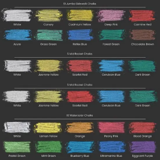 Arteza Kids Ultimate Sidewalk Chalk Set, Pink Box Handle - 37 Pack image {1}