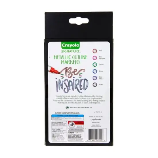 Crayola Signature 6ct Metallic Outline Markers image {5}