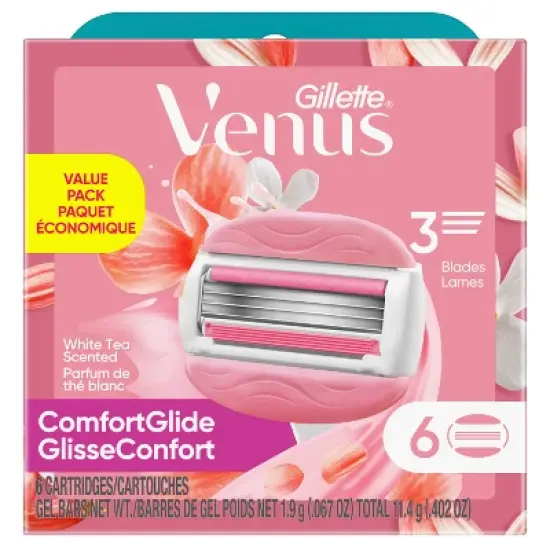 Venus Comfortglide White Tea Women's Razor Blade Refills - 6ct image {1}