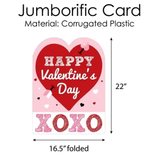 Big Dot of Happiness Conversation Hearts - Kids Valentine's Day Giant Greeting Card - Big Shaped Jumborific Card image {3}