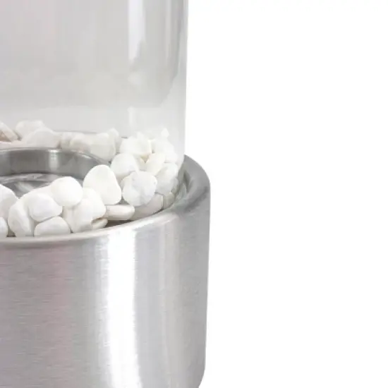 Northlight 10.5" Bio Ethanol Round Portable Tabletop Fireplace with Silver Base image {3}