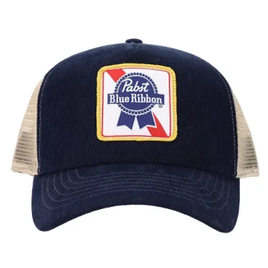 Pabst Blue Ribbon Logo Men's Navy Baseball Cap image {1}