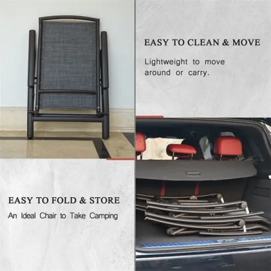 Gulches Folding Patio Chairs Set of 2, Aluminium Lawn Chairs, Adjustable Backres (Double-Layered Textilene Fabric, 2 Chairs) image {1}