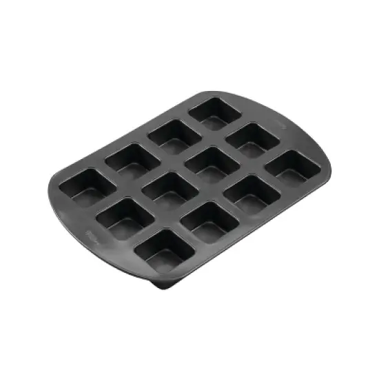 Wilton Ultra Bake Pro 12 Cavity Brownie Bar Pan: Steel Square Baking Pan, Dishwasher-Safe, Silicone Surface image {2}