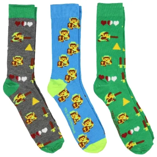 Nintendo The Legend Of Zelda Video Game Three-Pack Crew Socks Multicoloured image {1}