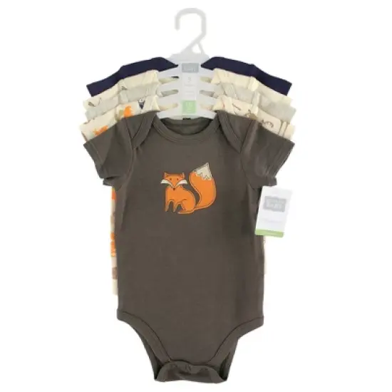 Hudson Baby Infant Boy Cotton Bodysuits 5pk, Forest image {1}