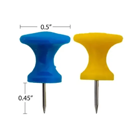 BAZIC Products&reg; Jumbo Push Pins, Assorted Color, 25 Per Pack, 12 Packs image {3}