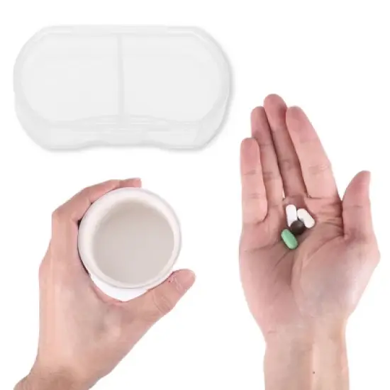 Unique Bargains 2 Grid Portable Mini Pill Case 1 Pc image {3}